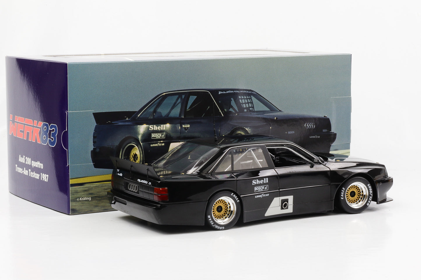 1:18 Audi 200 quattro Trans-Am Testcar 1987 schwarz Stuck Röhrl Haywood Werk83