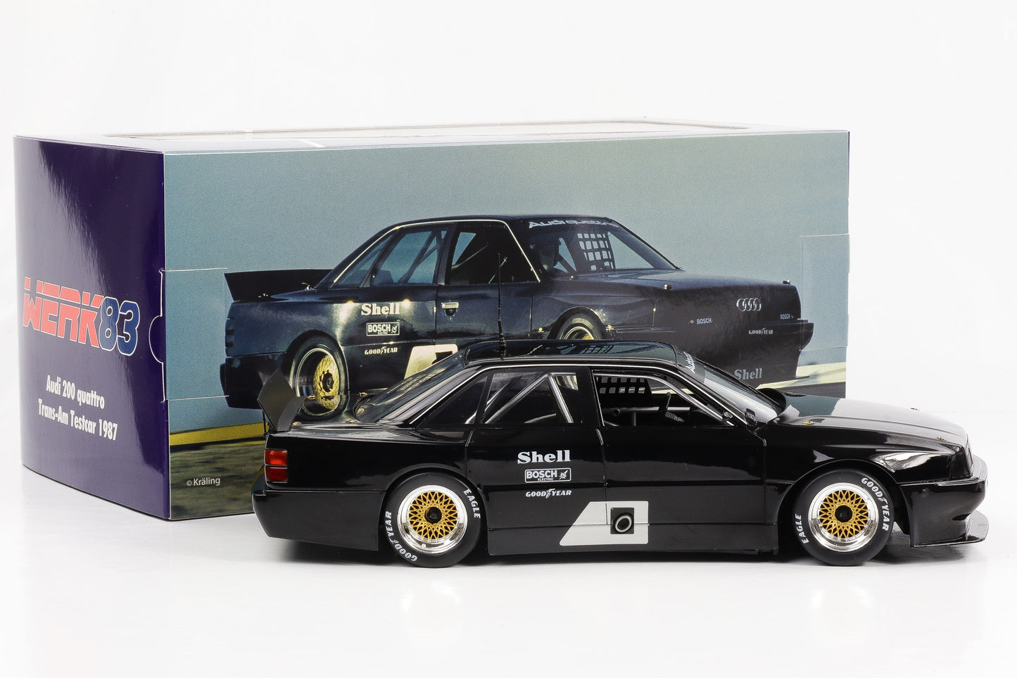 1:18 Audi 200 quattro Trans-Am Testcar 1987 schwarz Stuck Röhrl Haywood Werk83