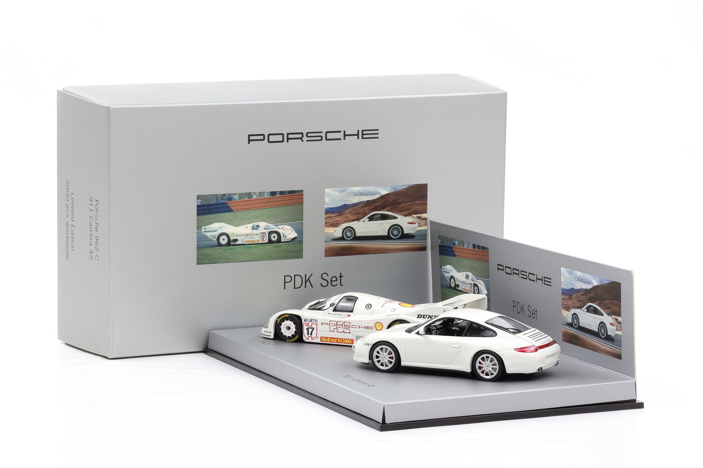1:43 Minichamps Porsche 911 Carrera 4S 962C PDK SET weiss WAP Dealer