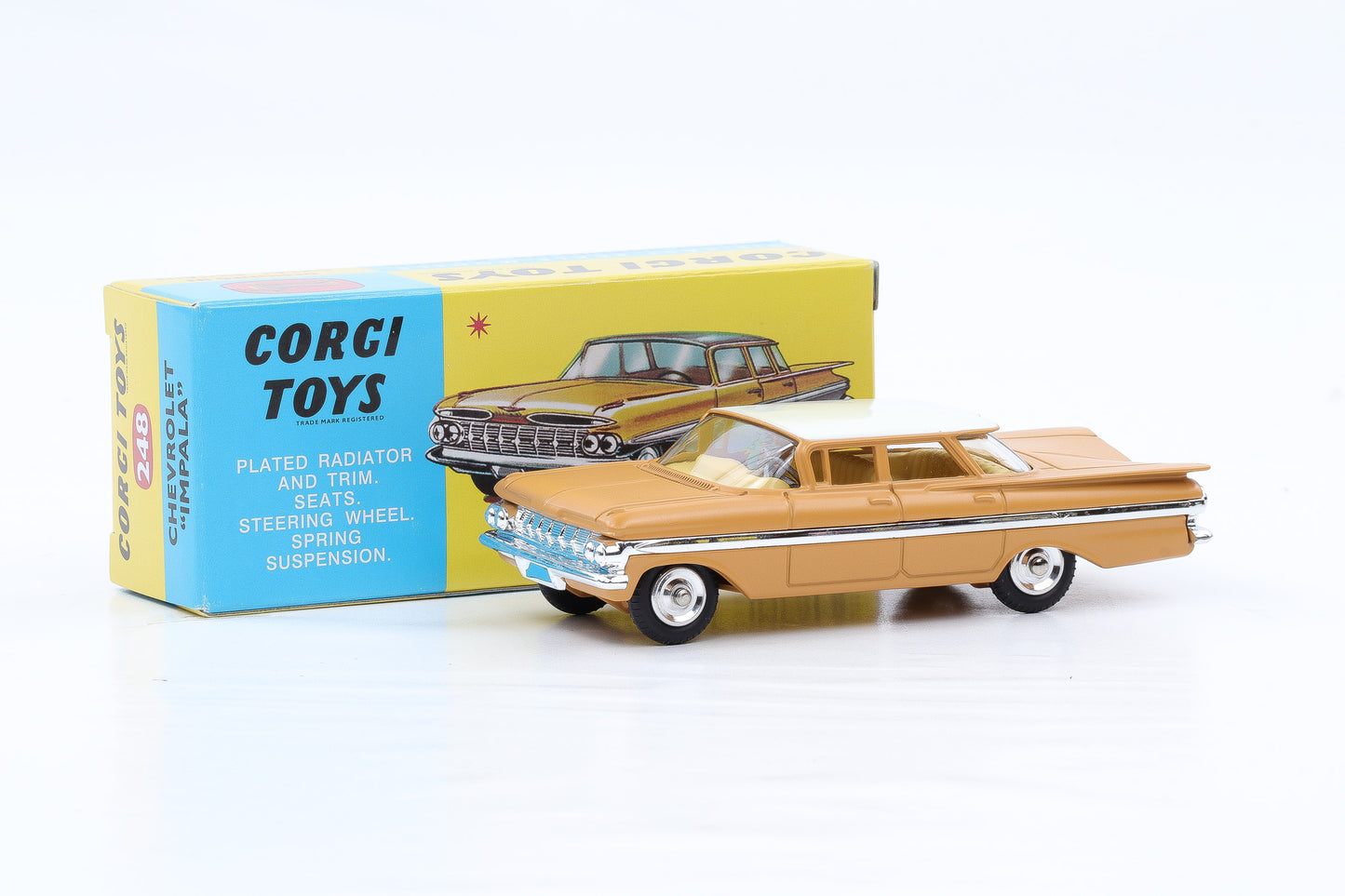 1:44 Corgi Toys Chevrolet Impala beige / weiss no.248 Repro