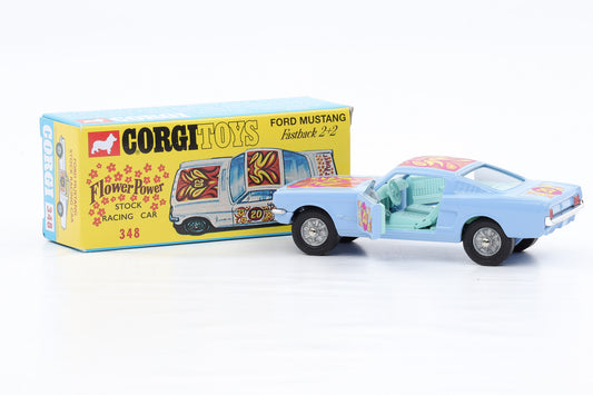 1:44 Corgi Toys Ford Mustang Fastback 2 + 2 Flower Power Nr. 348 Repro