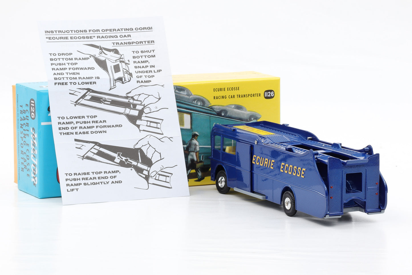 1:48 Corgi Toys Ecurie Ecosse Racing Car Transporter blau no.1126 Repro