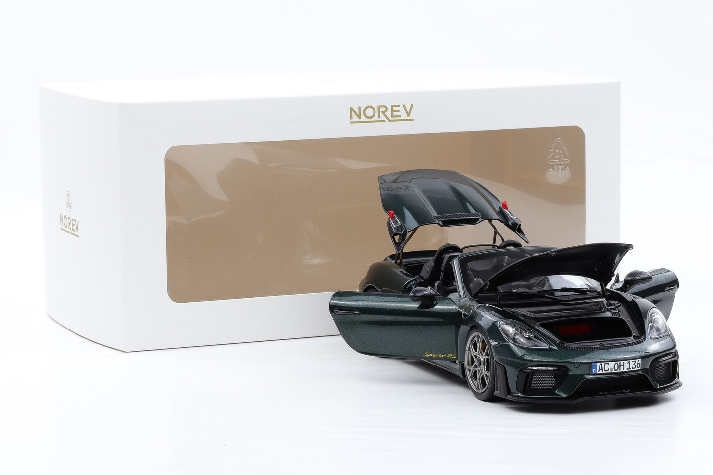 1:18 Norev Porsche 718 Spyder RS Weissach Package 2023 Forest green metallic