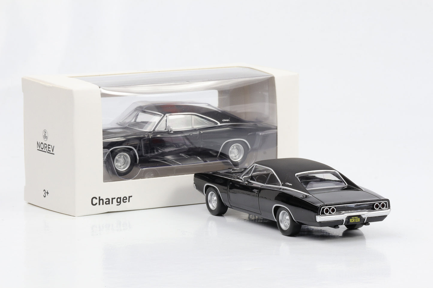 1:43 Dodge Charger 1969 like Bullit Movie car schwarz 1:43 Norev Jet Car