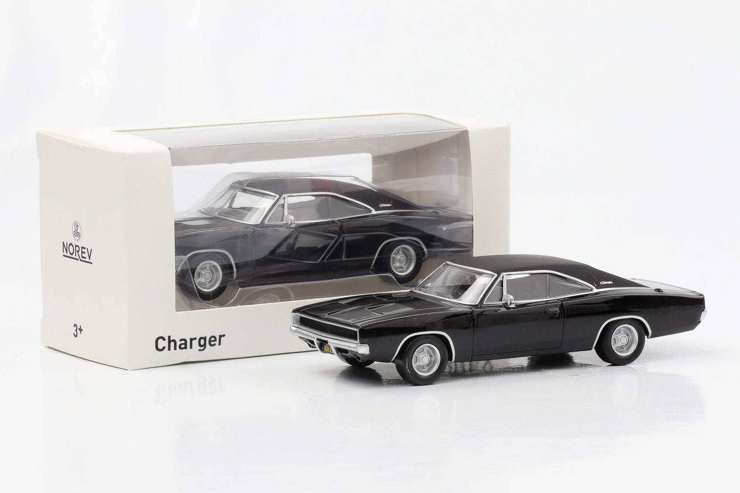 1:43 Dodge Charger 1969 like Bullit Movie car schwarz 1:43 Norev Jet Car