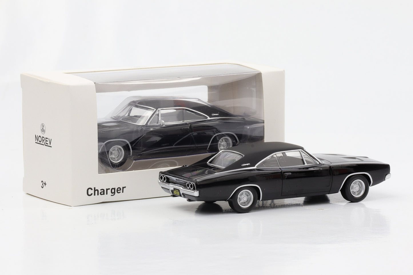 1:43 Dodge Charger 1969 like Bullit Movie car schwarz 1:43 Norev Jet Car