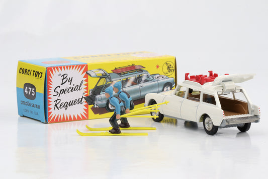 1:48 Corgi Toys Citroen Safari Corgi Ski Club Figur Gepäckträger Nr. 475 Repro