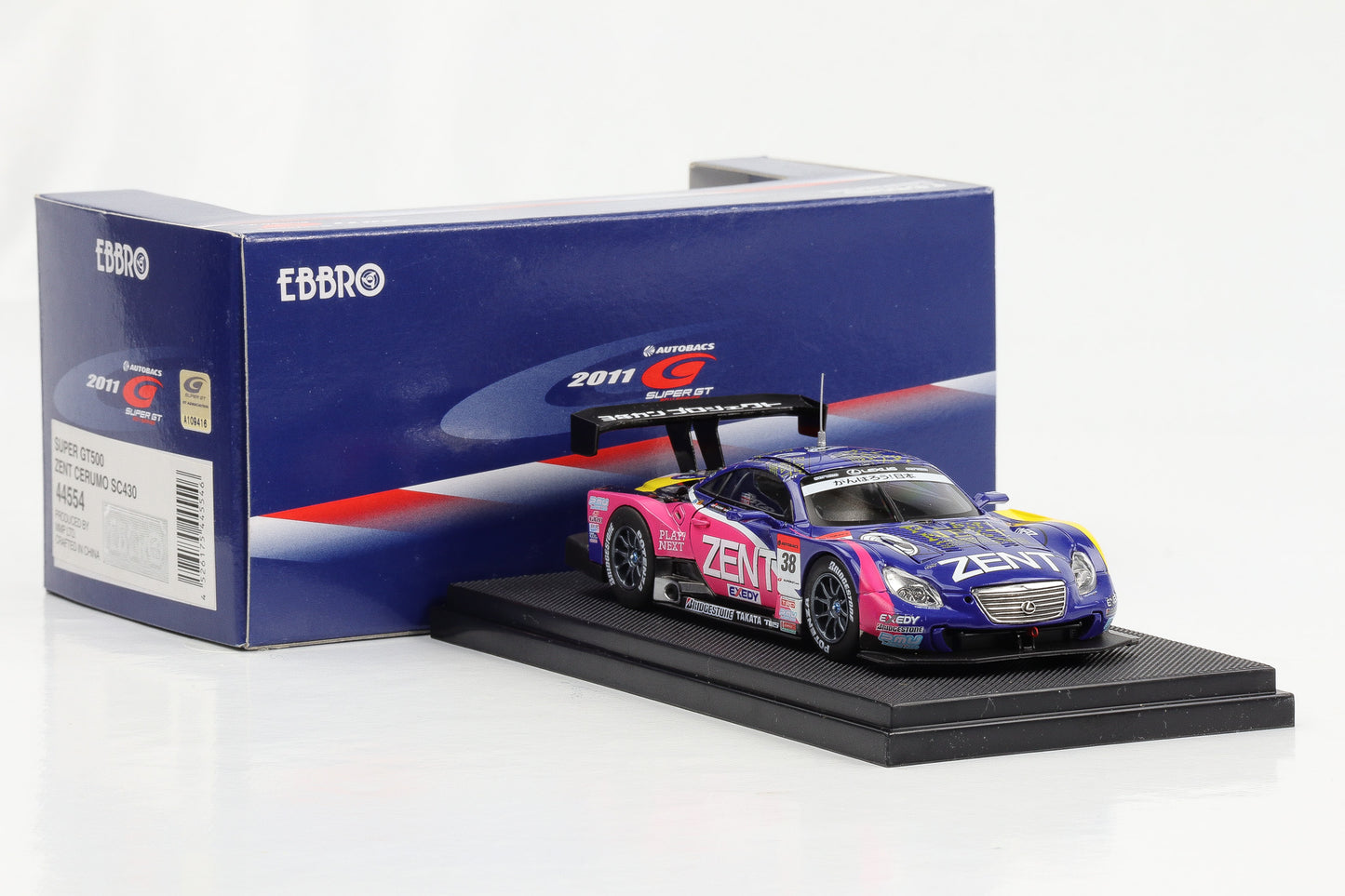 1:43 Ebbro ZENT Cerumo Lexus SC430 Super GT500 2011 #38 diecast