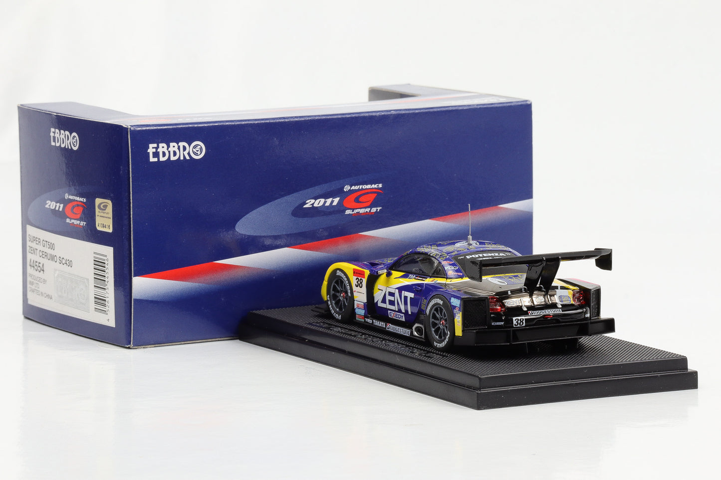 1:43 Ebbro ZENT Cerumo Lexus SC430 Super GT500 2011 #38 diecast