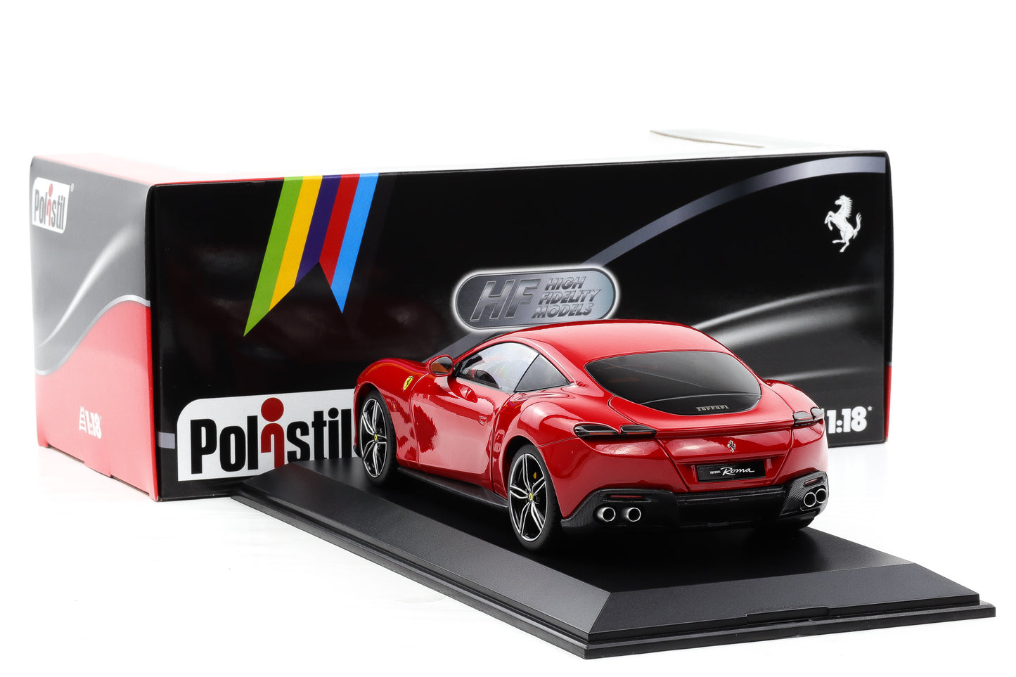 1:18 Polistil Ferrari Roma Coupe 2019 Rosso Corsa red full opening