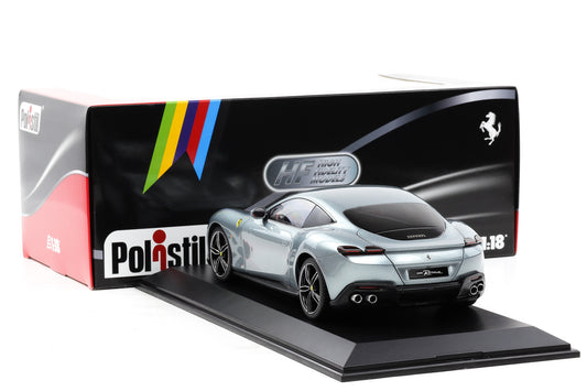 1:18 Polistil Ferrari Roma Coupe 2019 Grigio Titan grey metallic full opening