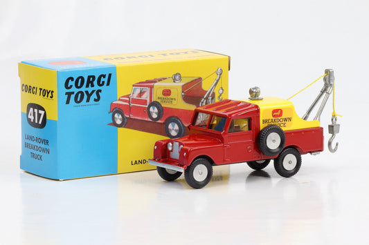 1:46 Corgi Toys Land Rover Pannenhilfe Breakdown Truck mit Seilwinde Nr. 417 Repro
