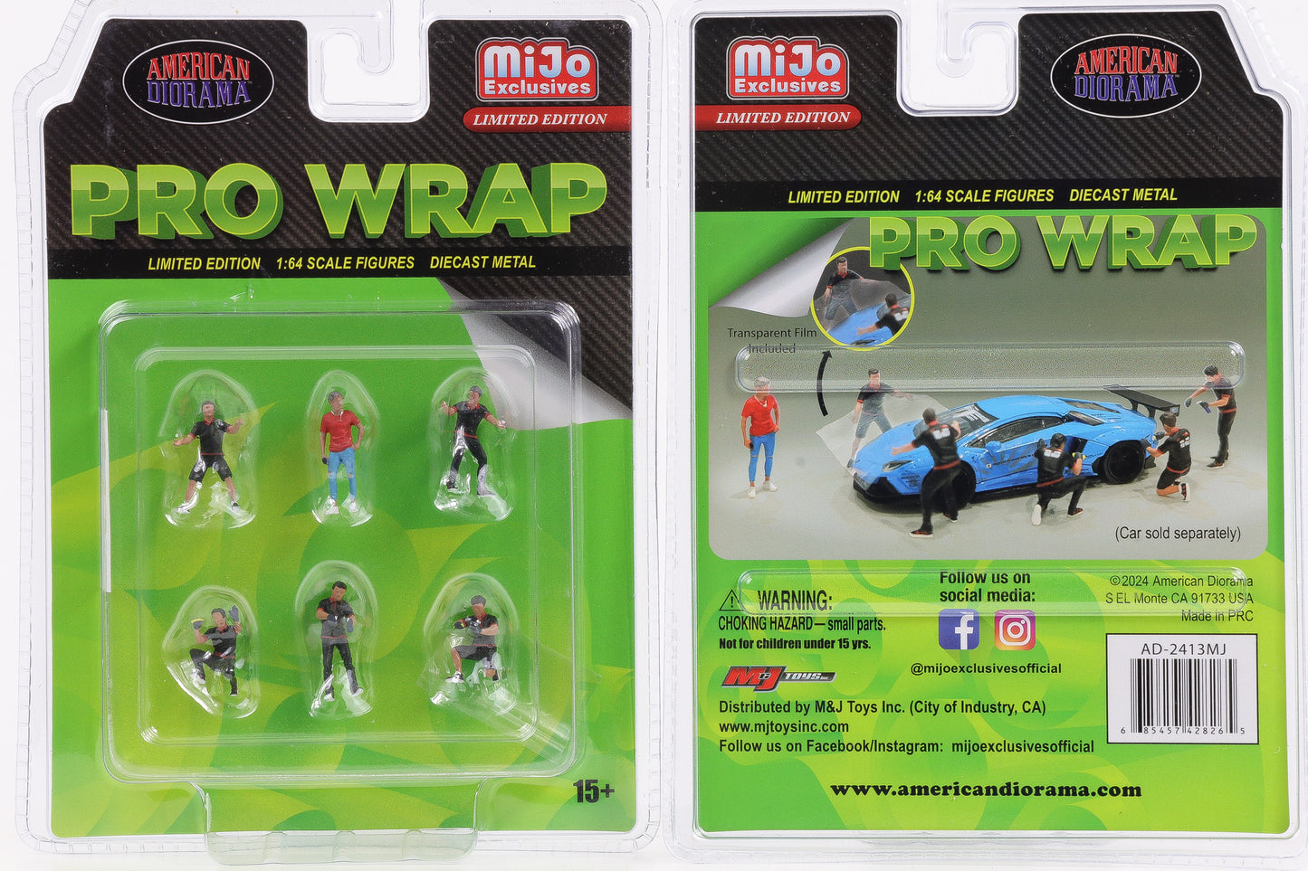 1:64 American Diorama Mijo Figur pro-Wrap Set Follierung 6 Figuren