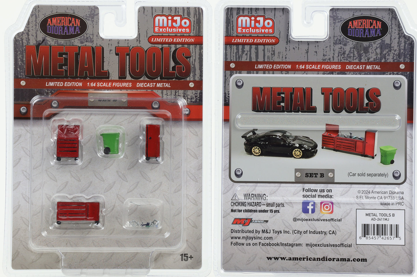 1:64 American Diorama Mijo Metal Tools Schrank Box Werkstatt Set