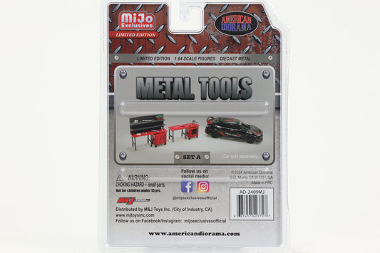 1:64 American Diorama Mijo Metal Tools Werkbank Werkstatt Set