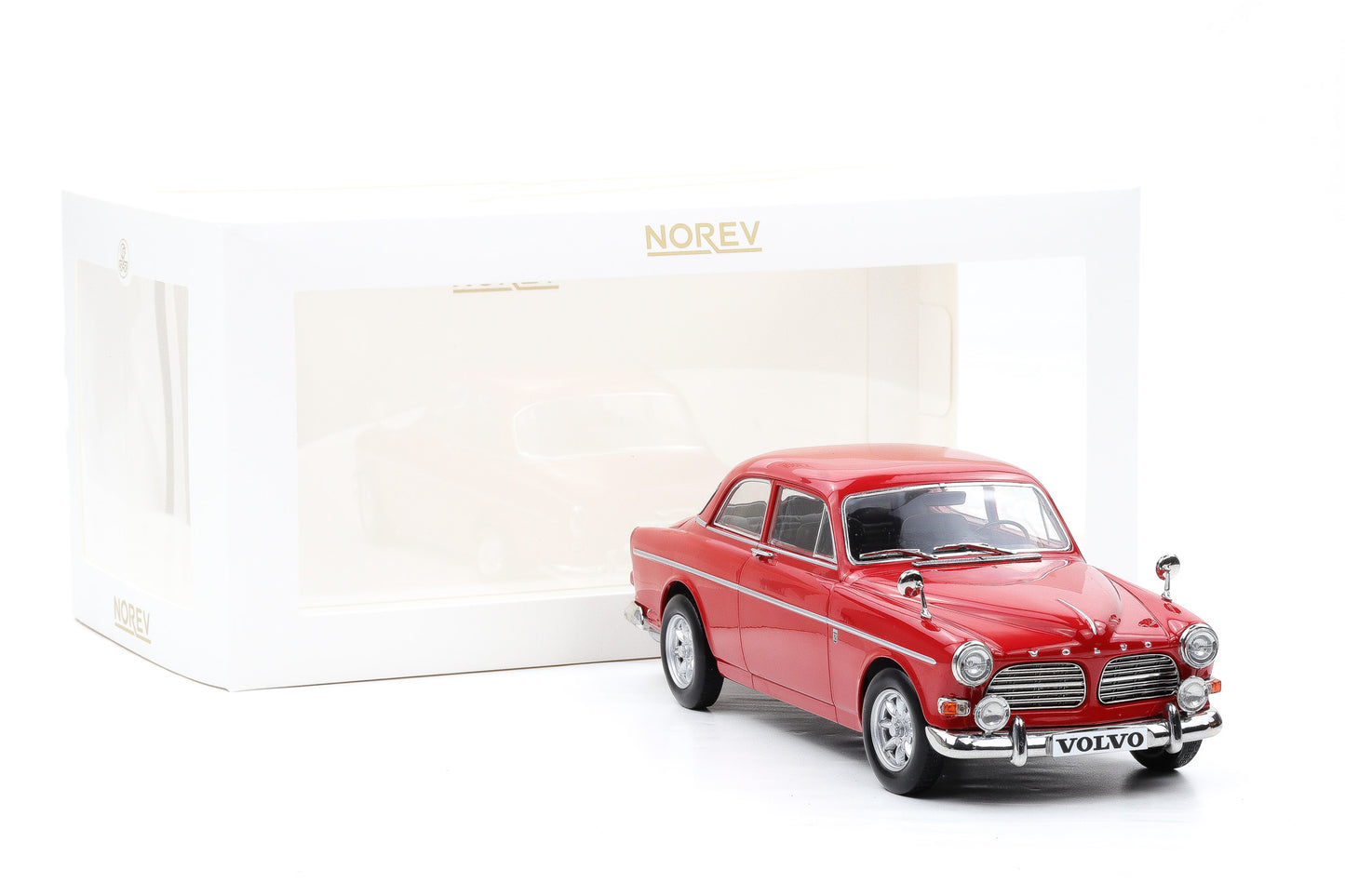 1:18 Norev Volvo Amazon 123 GT 1968 rot + Vitrine 188741