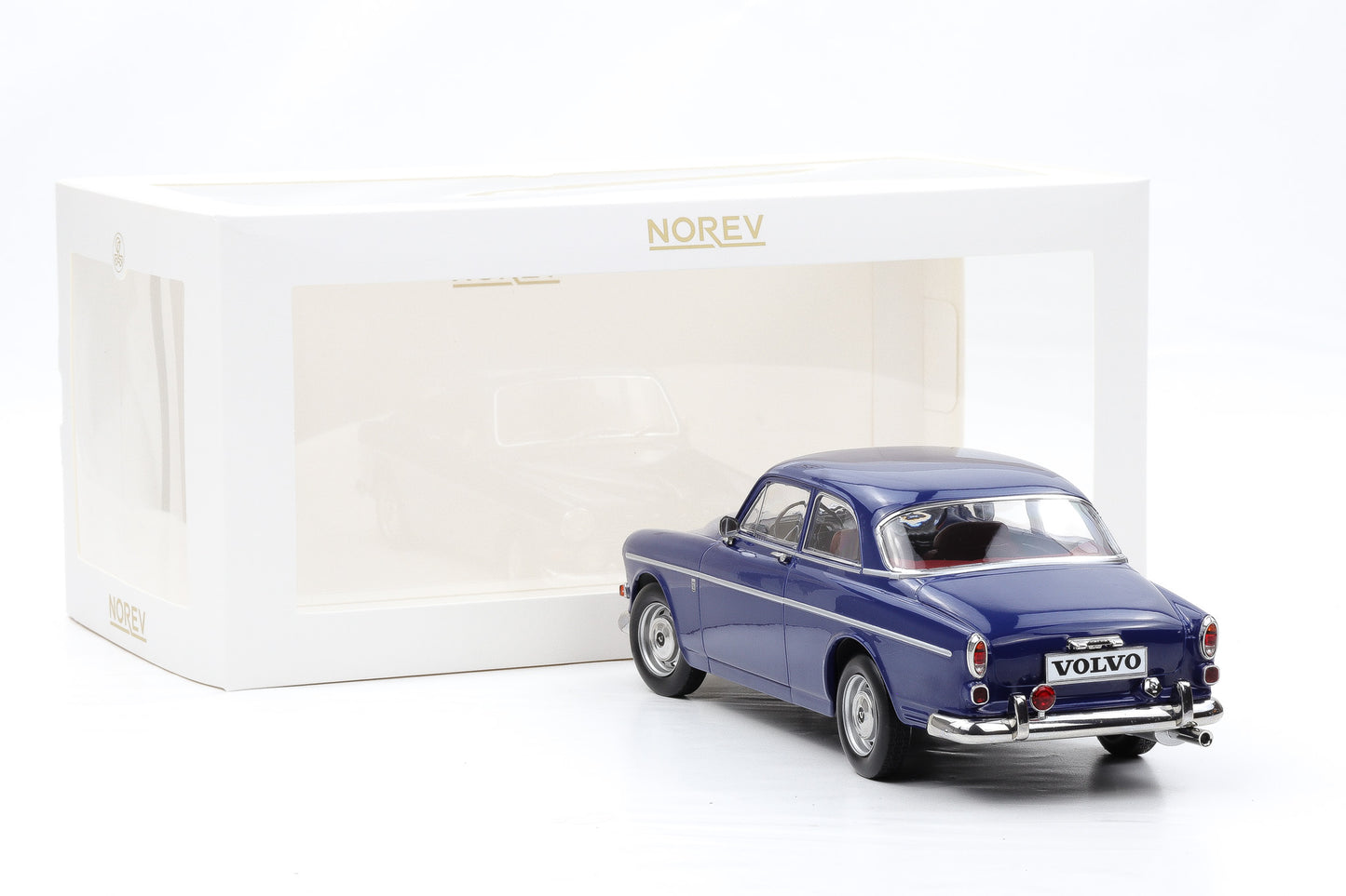 1:18 Norev Volvo Amazon 1966 Midnight blue + Vitrine 188740