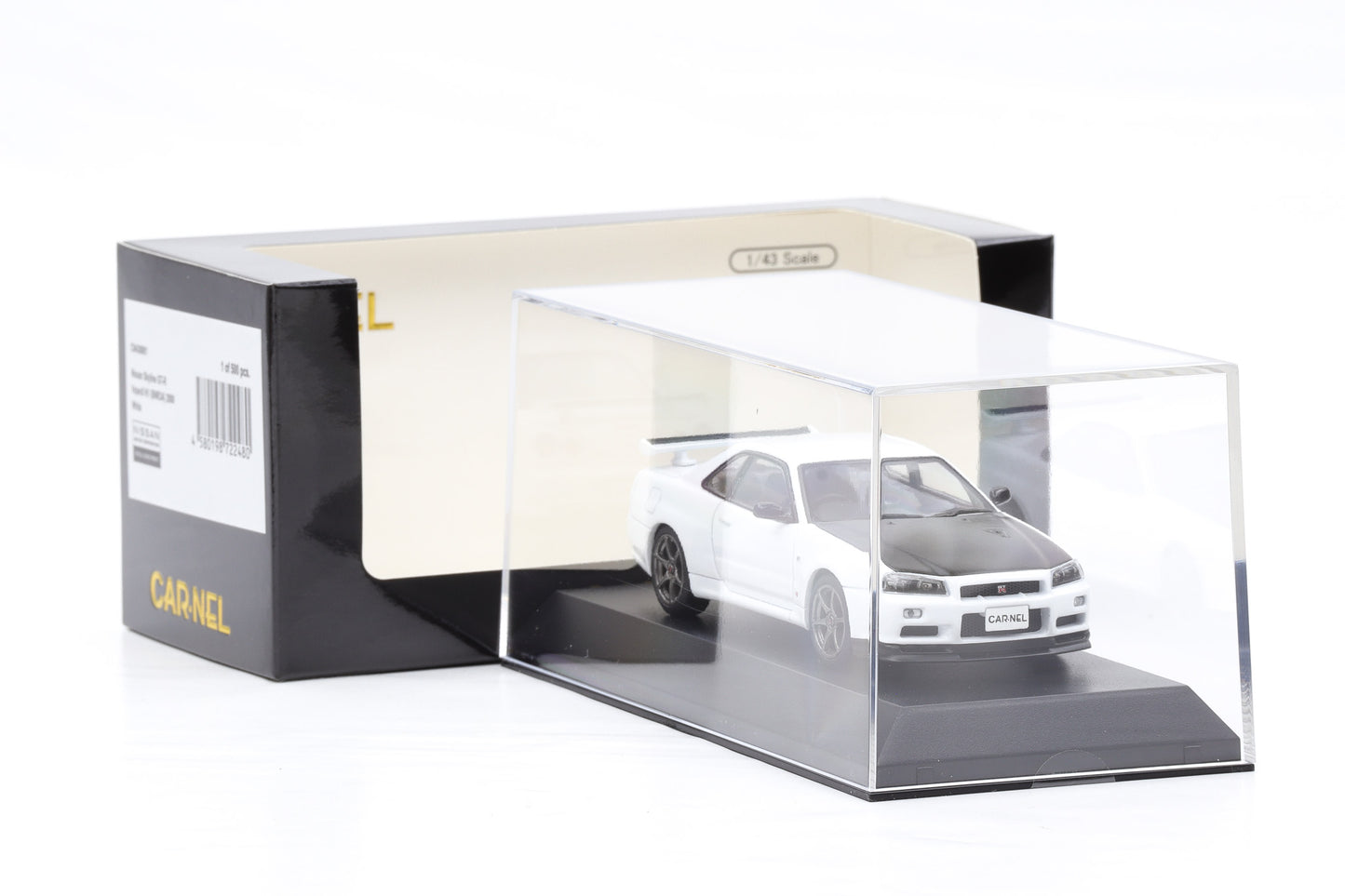 1:43 Kyosho Nissan Skyline Nür GT-R Mspec BNR34 2002 white / by Carnel