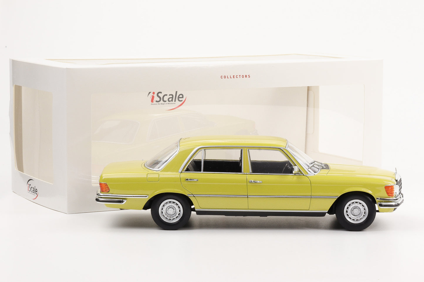 1:18 Mercedes-Benz S-Klasse 450 SEL 6.9 W116 1975 1980 mimosengelb iScale diecast