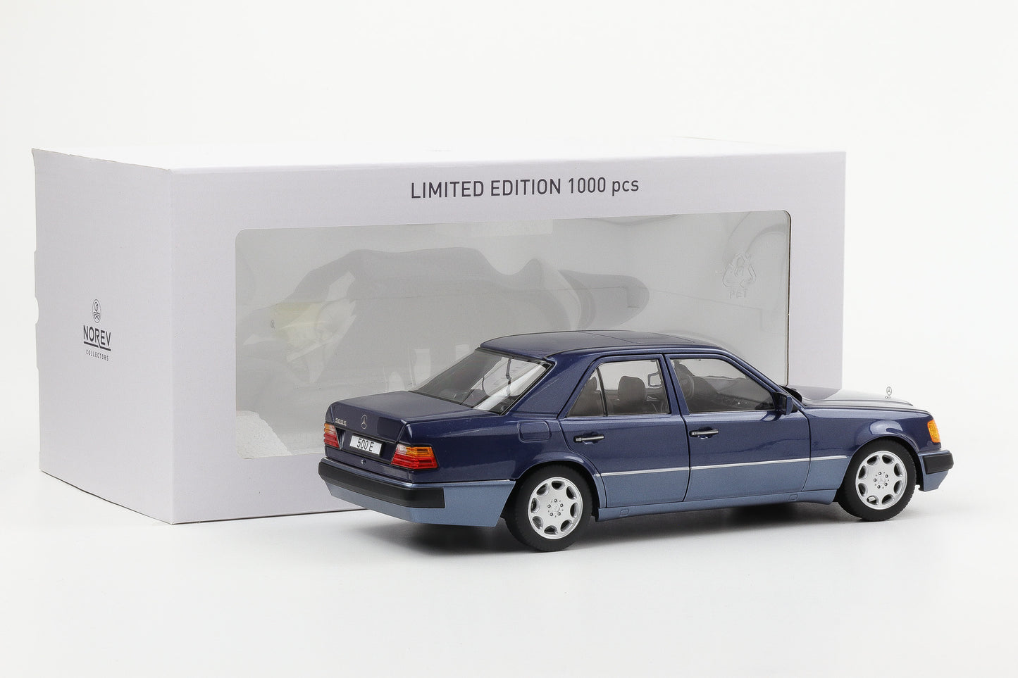 1:18 Norev Mercedes-Benz 500 E W124 5.0 V8 Limousine 1990 nautic blau metallic