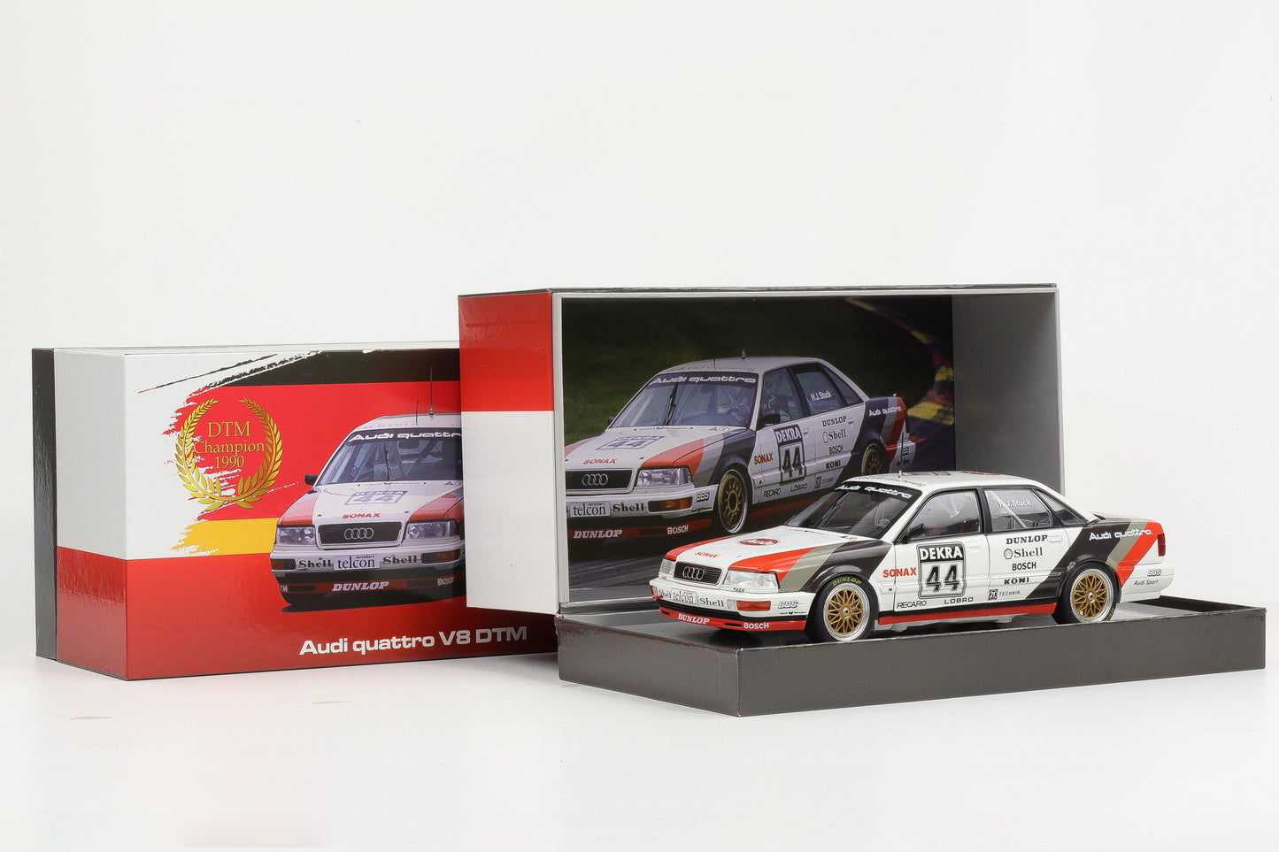 1:18 Werk83 Audi V8 Quattro DTM Champion 1990 #44 Stuck Giftbox