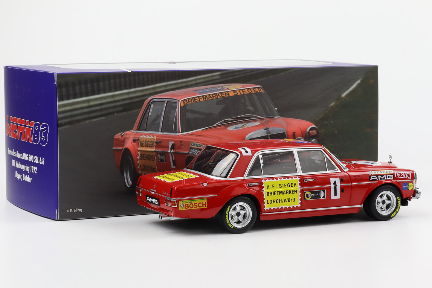 1:18 Mercedes-Benz AMG 300 SEL 6.8 Rote Sau #1 Heyer 24h Nürburgring Werk83
