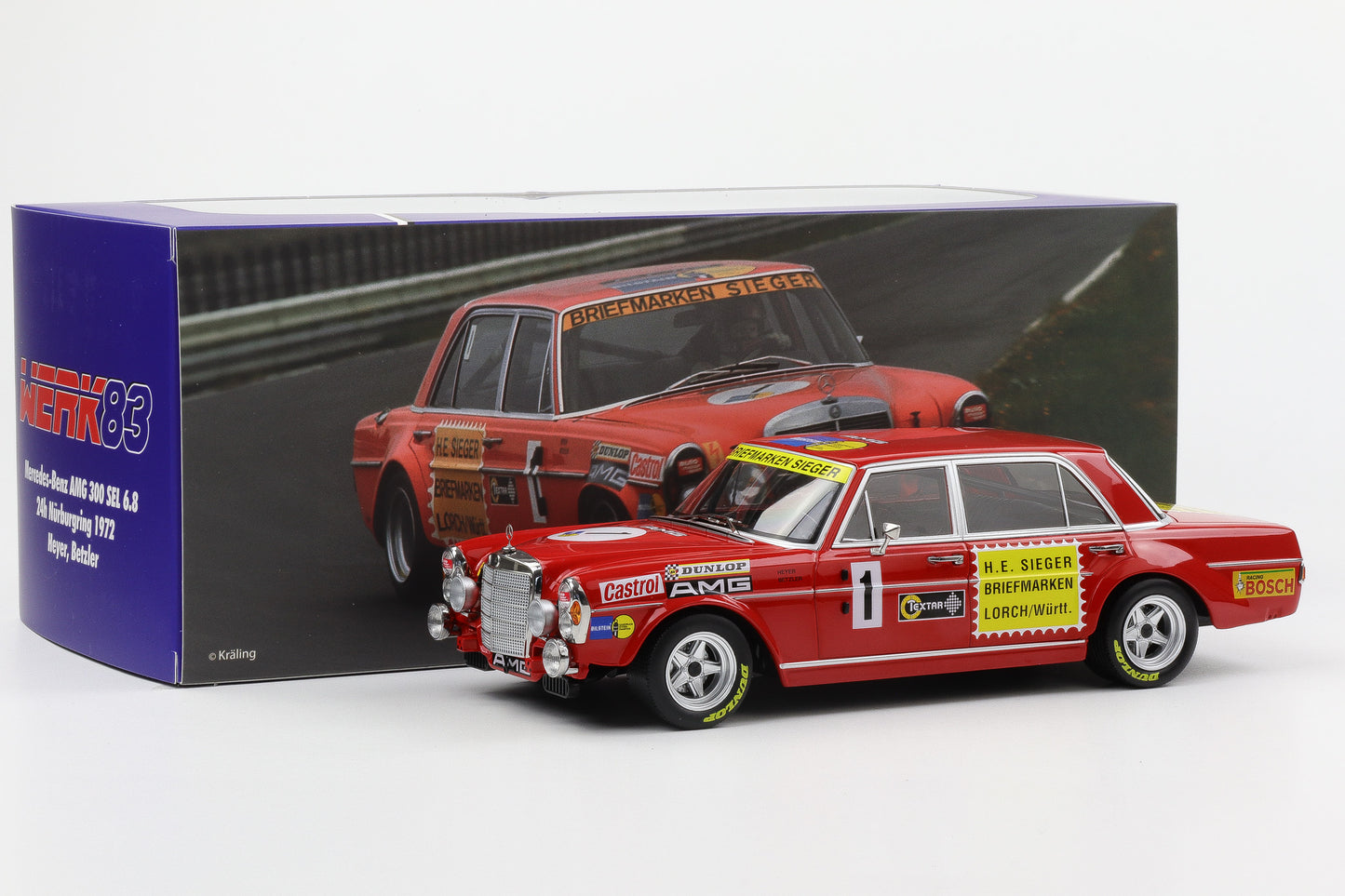 1:18 Mercedes-Benz AMG 300 SEL 6.8 Rote Sau #1 Heyer 24h Nürburgring Werk83