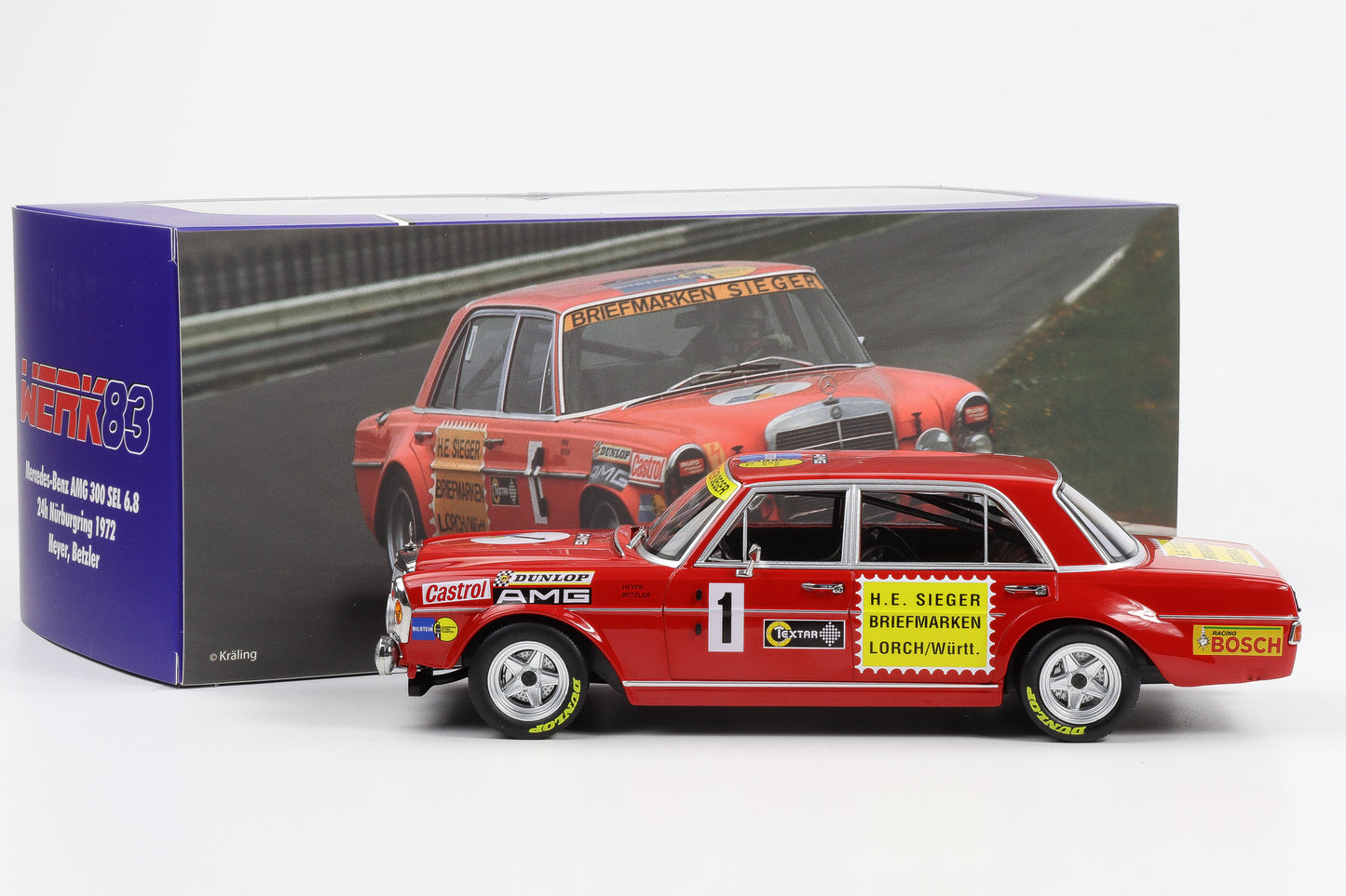 1:18 Mercedes-Benz AMG 300 SEL 6.8 Rote Sau #1 Heyer 24h Nürburgring Werk83