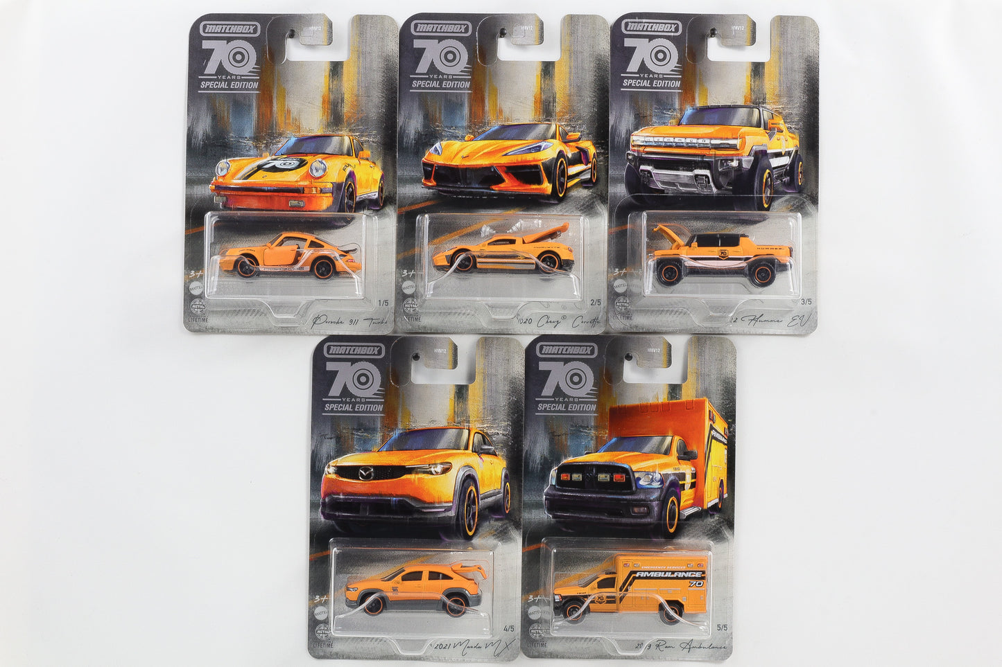1:64 Matchbox 70th Anniversary Special Edition 5 pcs Set HMV12 979A