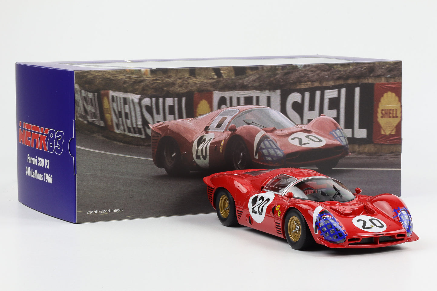 1:18 Ferrari 330 P3 Coupé #20 24h Le Mans 1966 Scarfiotti Parkes WERK83 diecast