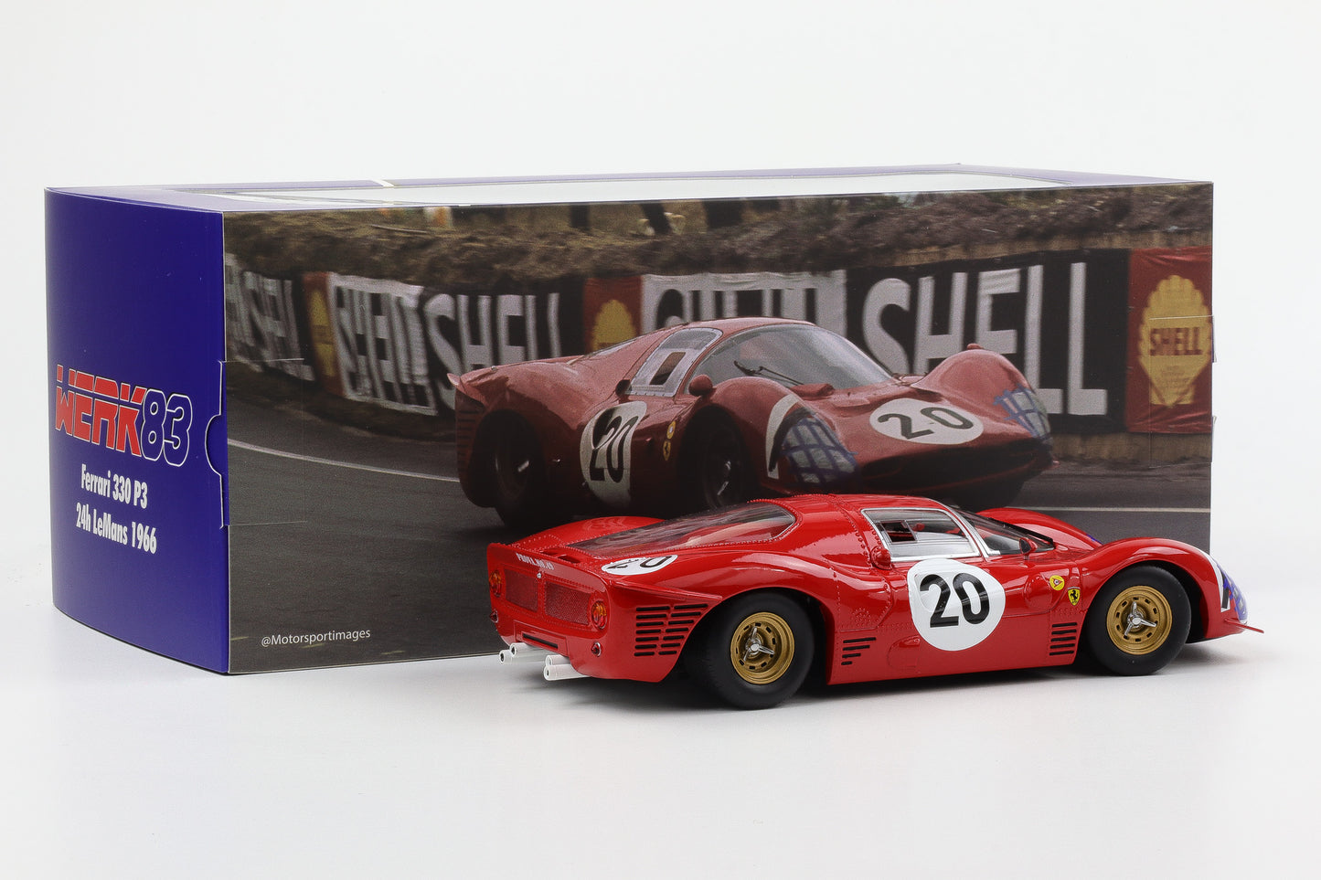 1:18 Ferrari 330 P3 Coupé #20 24h Le Mans 1966 Scarfiotti Parkes WERK83 diecast