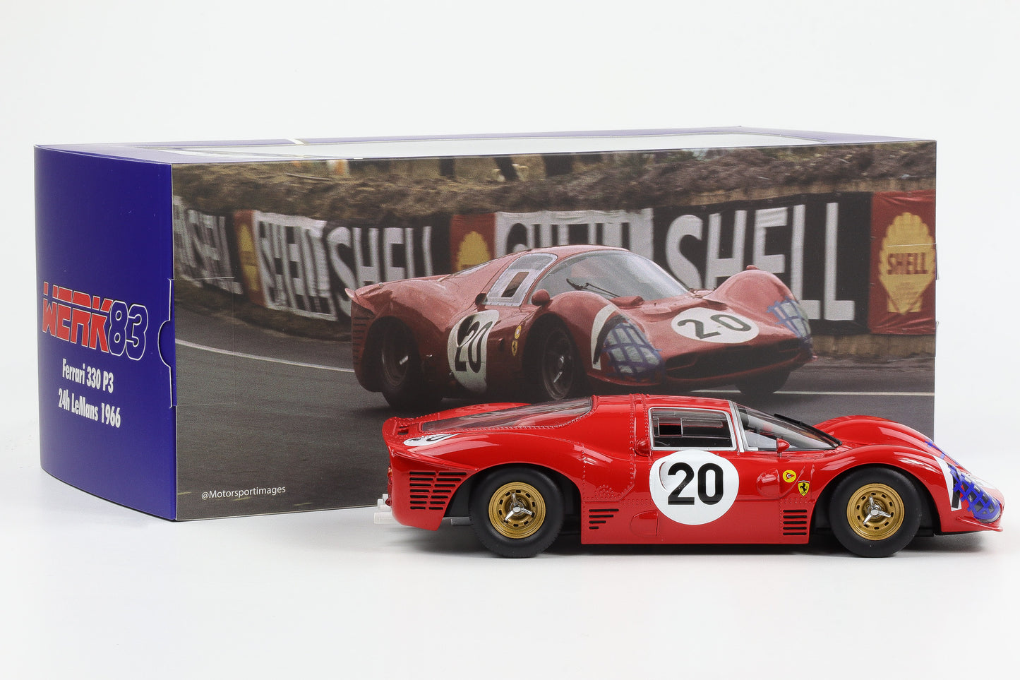 1:18 Ferrari 330 P3 Coupé #20 24h Le Mans 1966 Scarfiotti Parkes WERK83 diecast