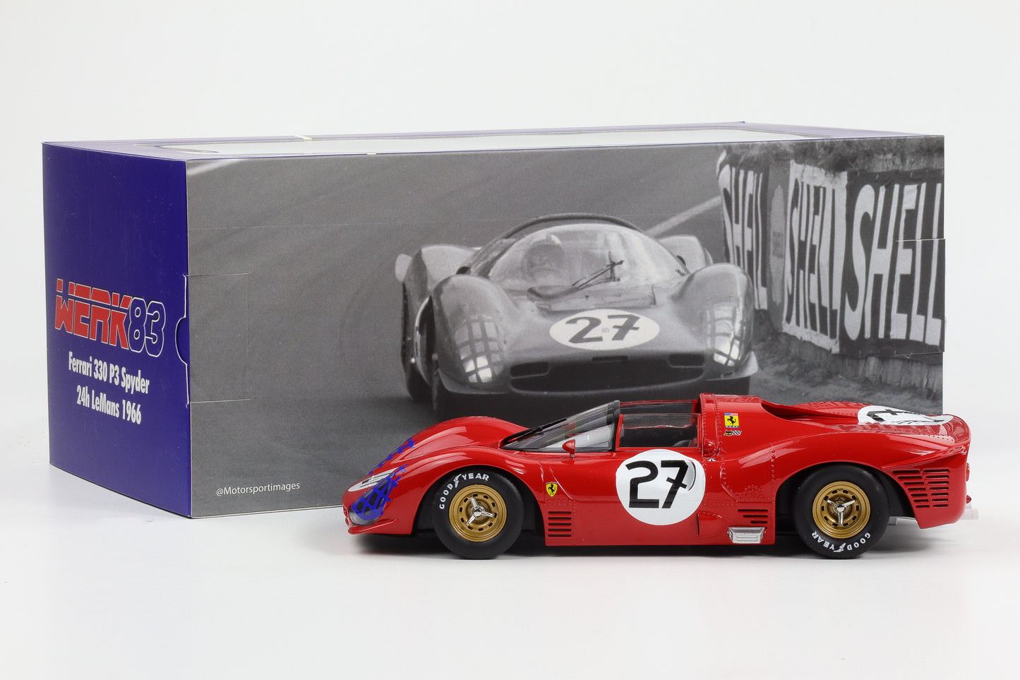 1:18 Ferrari 330 P3 Spider #27 24H Le Mans 1966 Ginther Rodriguez WERK83 diecast