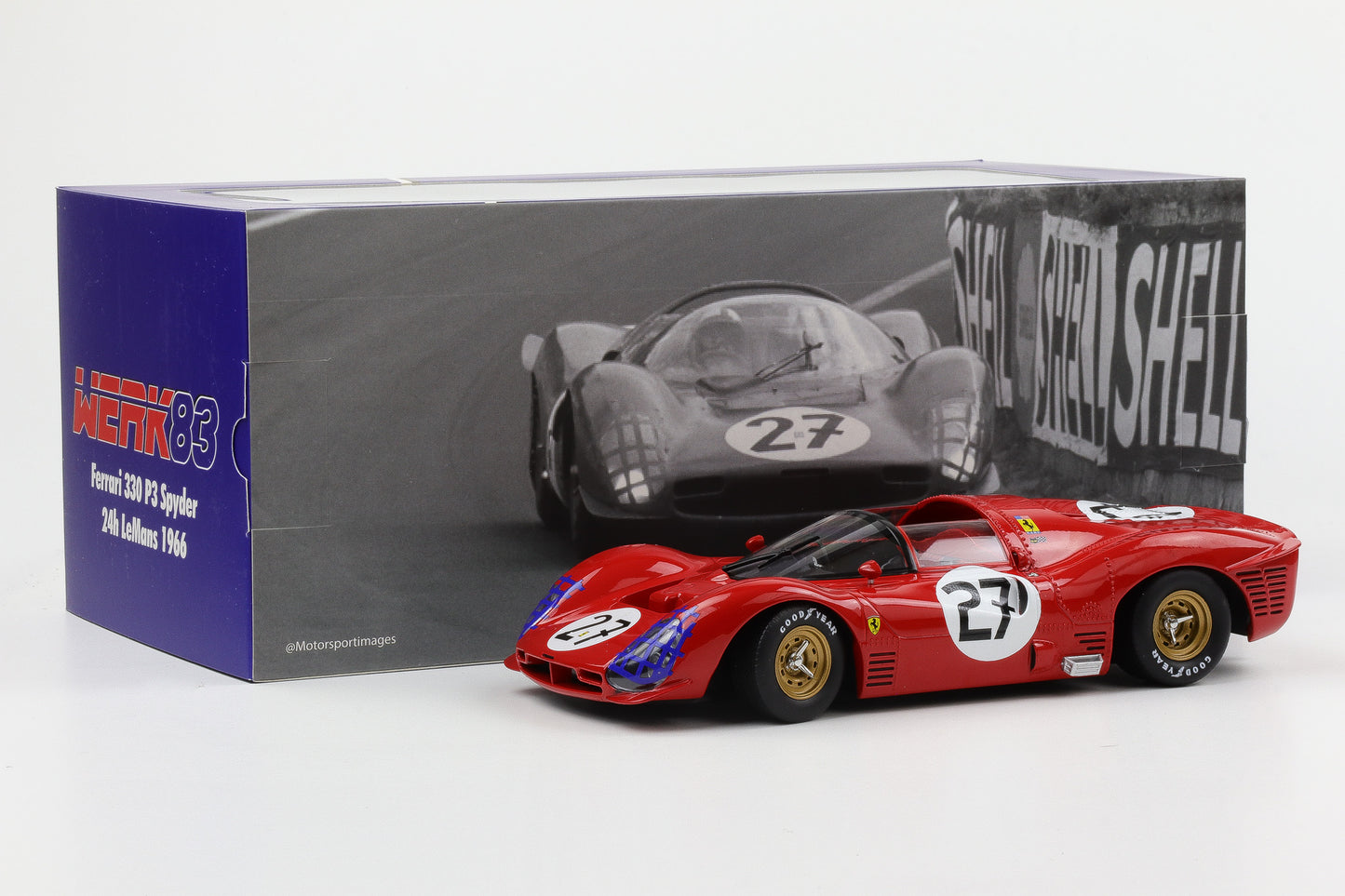 1:18 Ferrari 330 P3 Spider #27 24H Le Mans 1966 Ginther Rodriguez WERK83 diecast