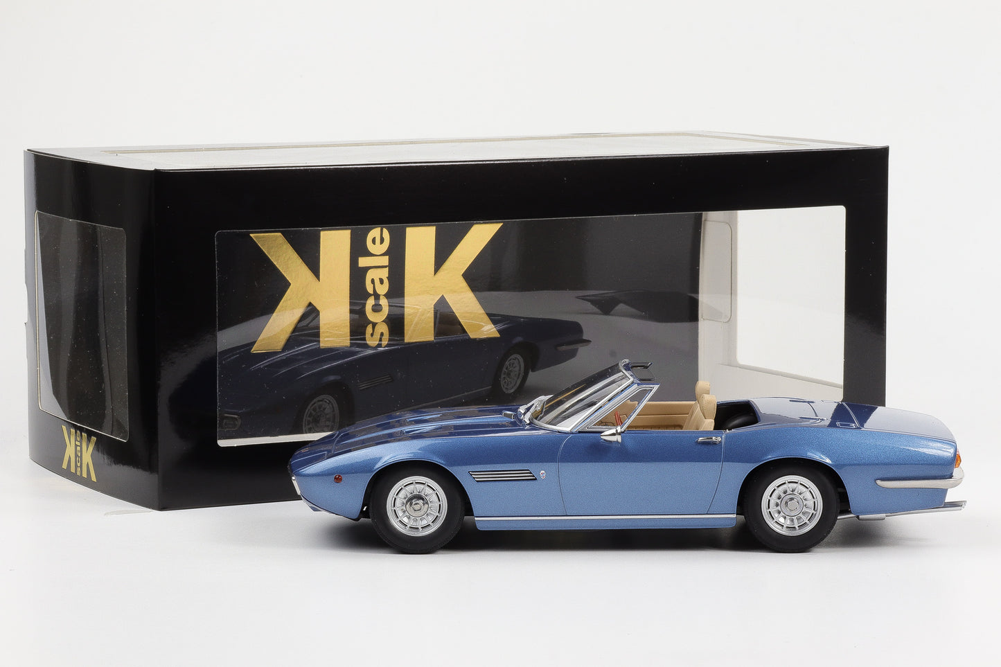 1:18 Maserati Ghibli Spider 1969 blau metallic Verdeck abnehmbar 1:18 KK-Scale