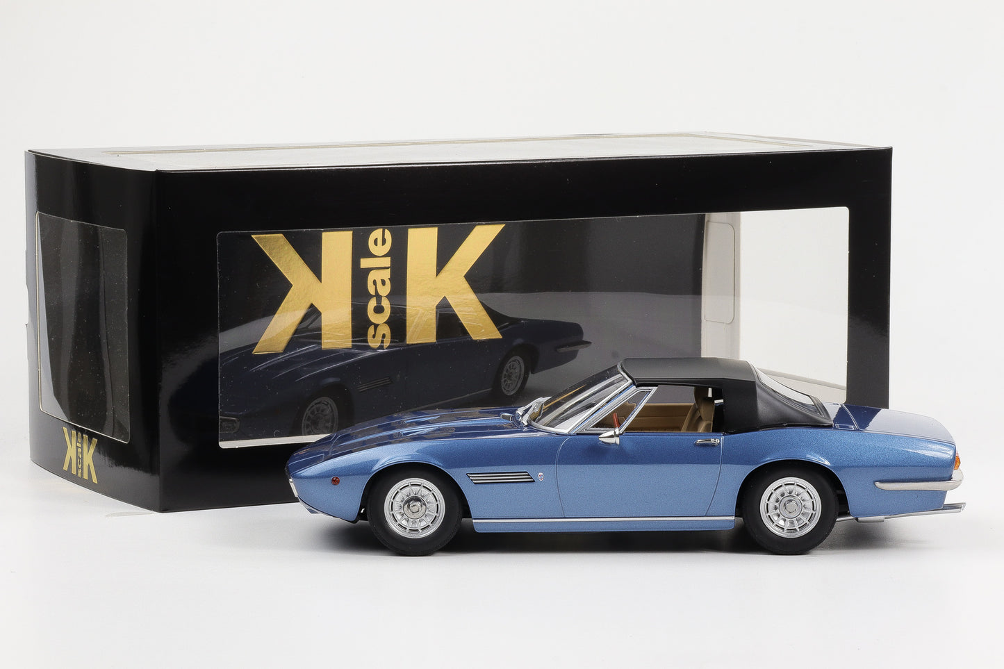 1:18 Maserati Ghibli Spider 1969 blau metallic Verdeck abnehmbar 1:18 KK-Scale
