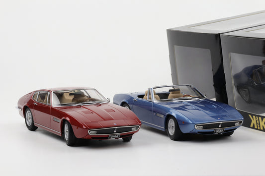 1:18 Maserati Ghibli Coupe Spider Set 1969 rot / blau metallic 1:18 KK-Scale diecast