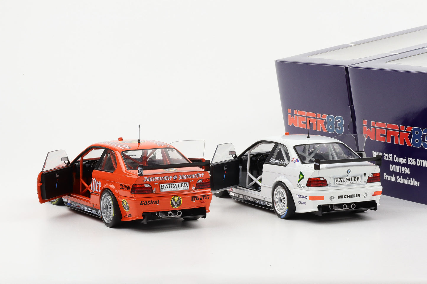 1:18 BMW 3er Series 325i Coupe E36 DTM Set Jägermeister GE-KA #9 Werk83
