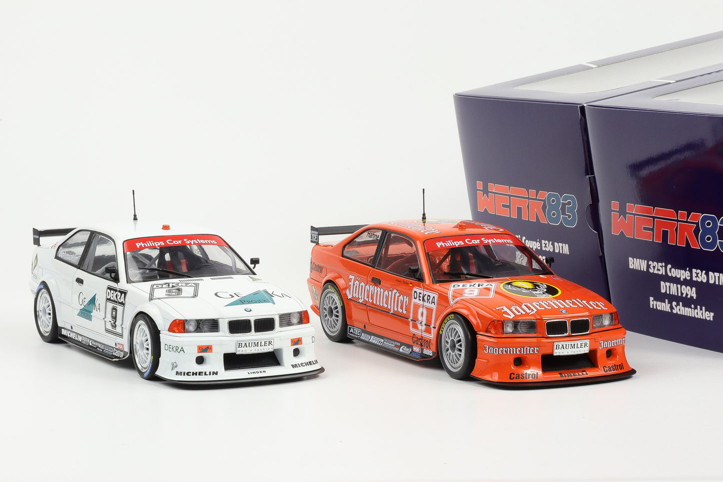 1:18 BMW 3er Series 325i Coupe E36 DTM Set Jägermeister GE-KA #9 Werk83