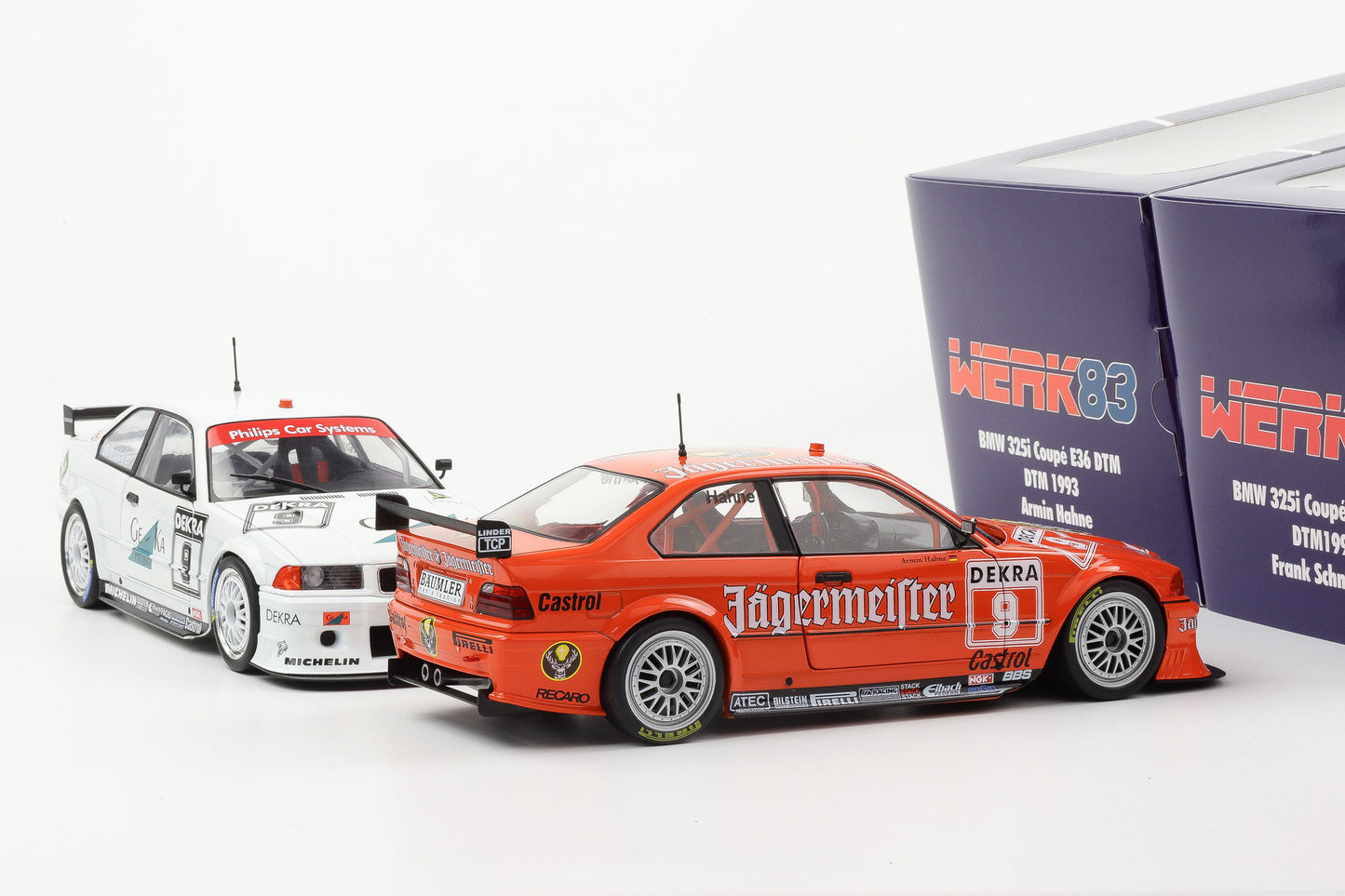 1:18 BMW 3er Series 325i Coupe E36 DTM Set Jägermeister GE-KA #9 Werk83