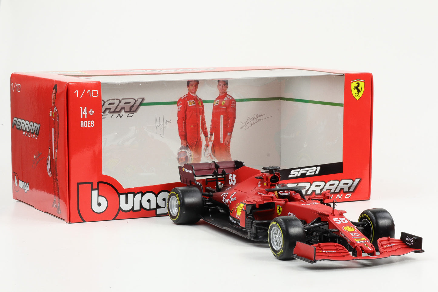 1:18 BBURAGO Carlos Sainz jr. Ferrari SF21 #55 Formel 1 2021 limited