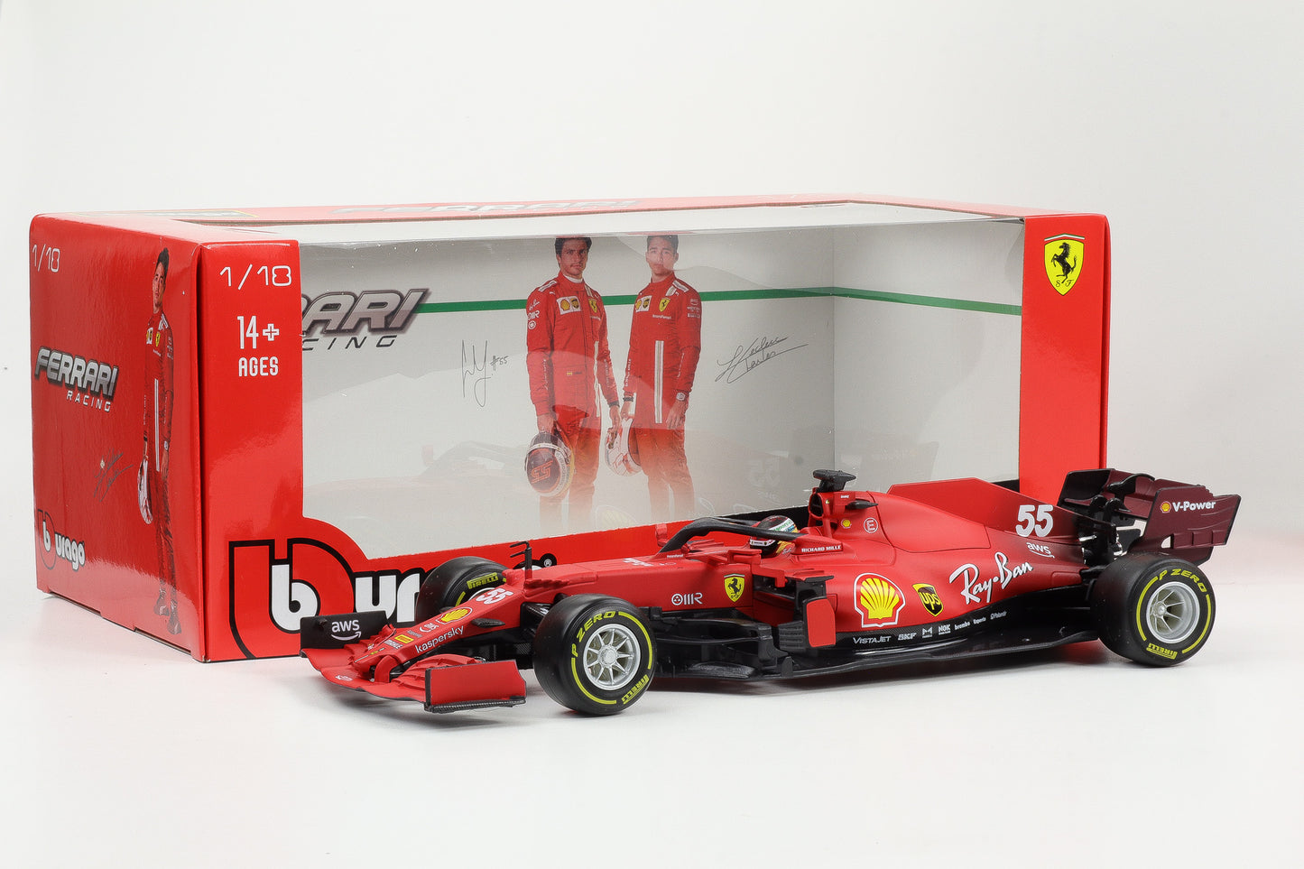 1:18 BBURAGO Carlos Sainz jr. Ferrari SF21 #55 Formel 1 2021 limited