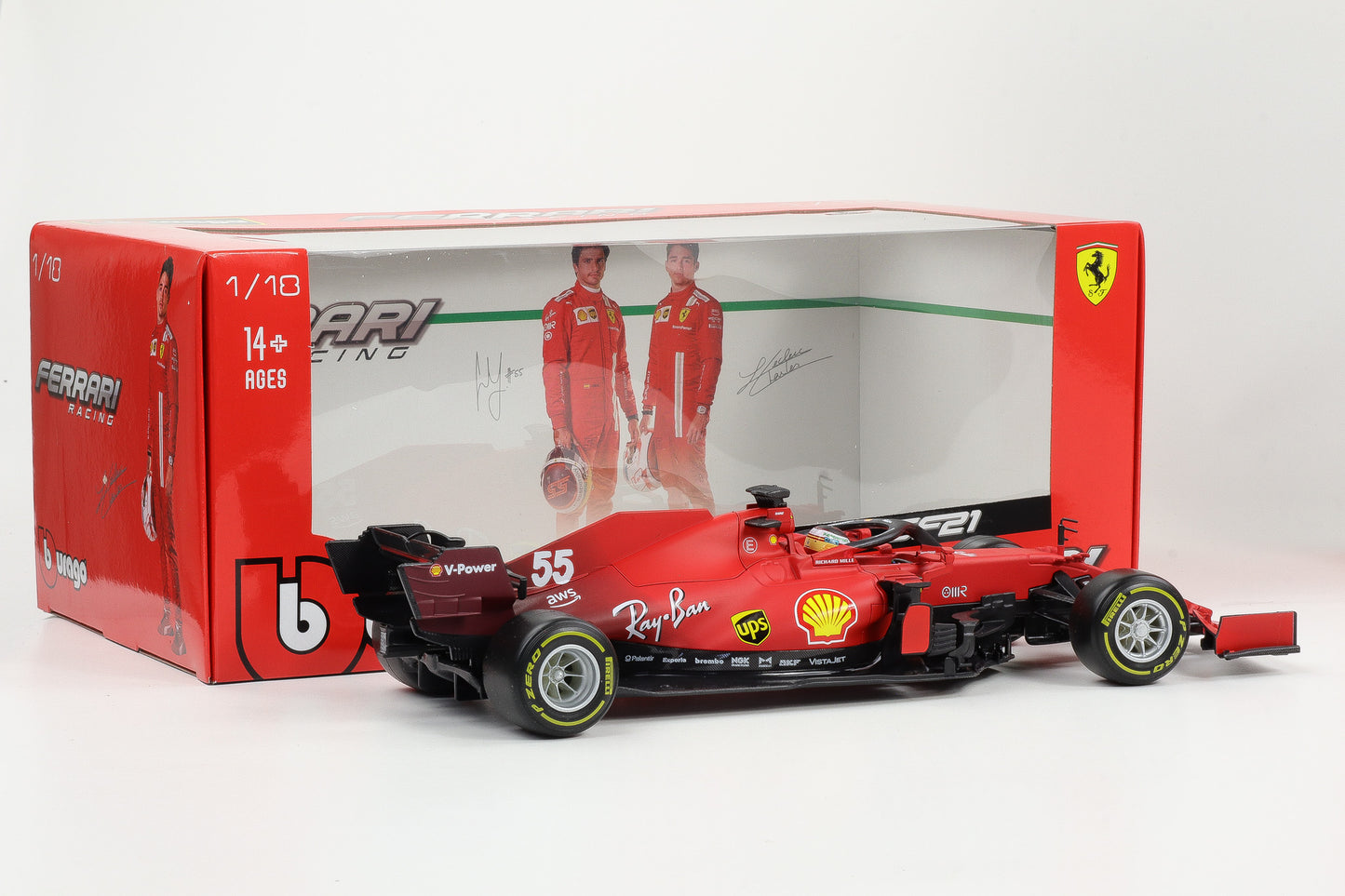 1:18 BBURAGO Carlos Sainz jr. Ferrari SF21 #55 Formel 1 2021 limited