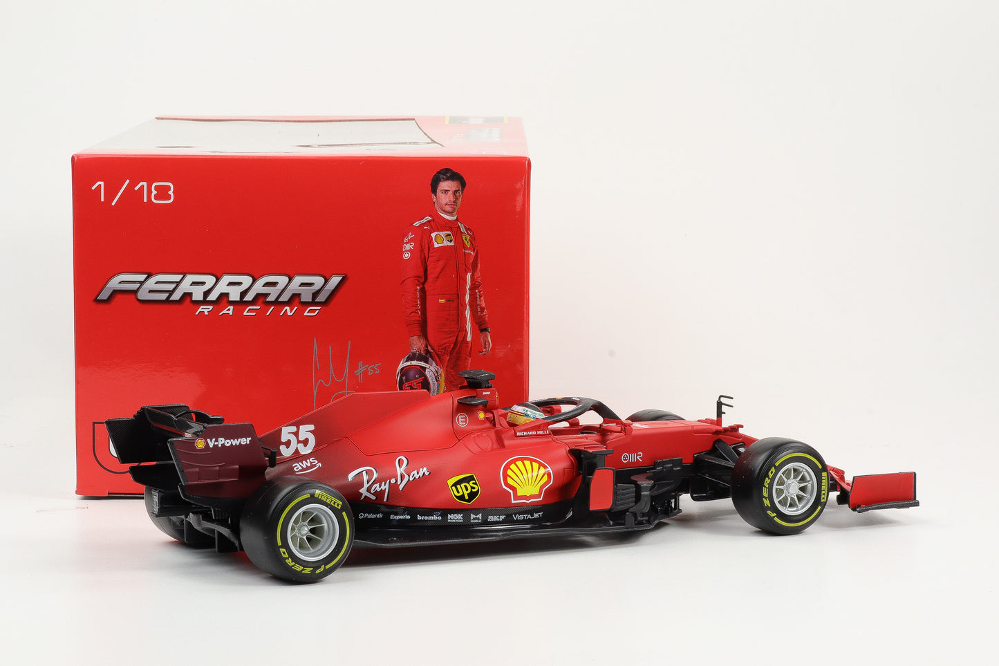 1:18 BBURAGO Carlos Sainz jr. Ferrari SF21 #55 Formel 1 2021 limited