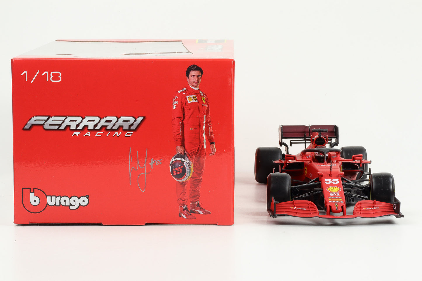 1:18 BBURAGO Carlos Sainz jr. Ferrari SF21 #55 Formel 1 2021 limited