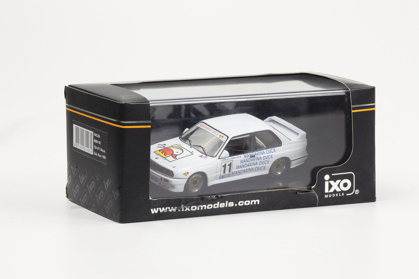 1:43 IXO BMW M3 E30 #11 Mandarina Duck C. Kwan Macau Guia Race 1989