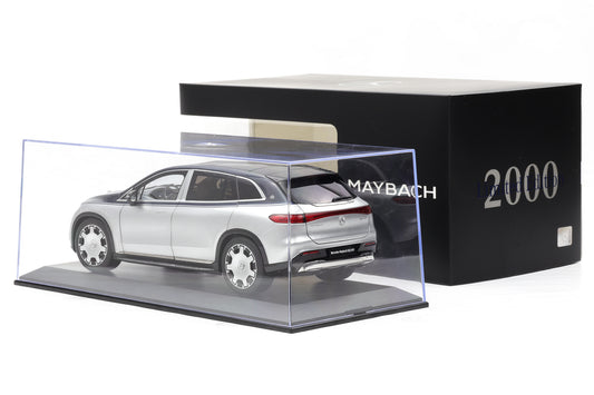 1:18 NZG Mercedes Maybach EQS 680 SUV nautic blue silber Dealer + Vitrine