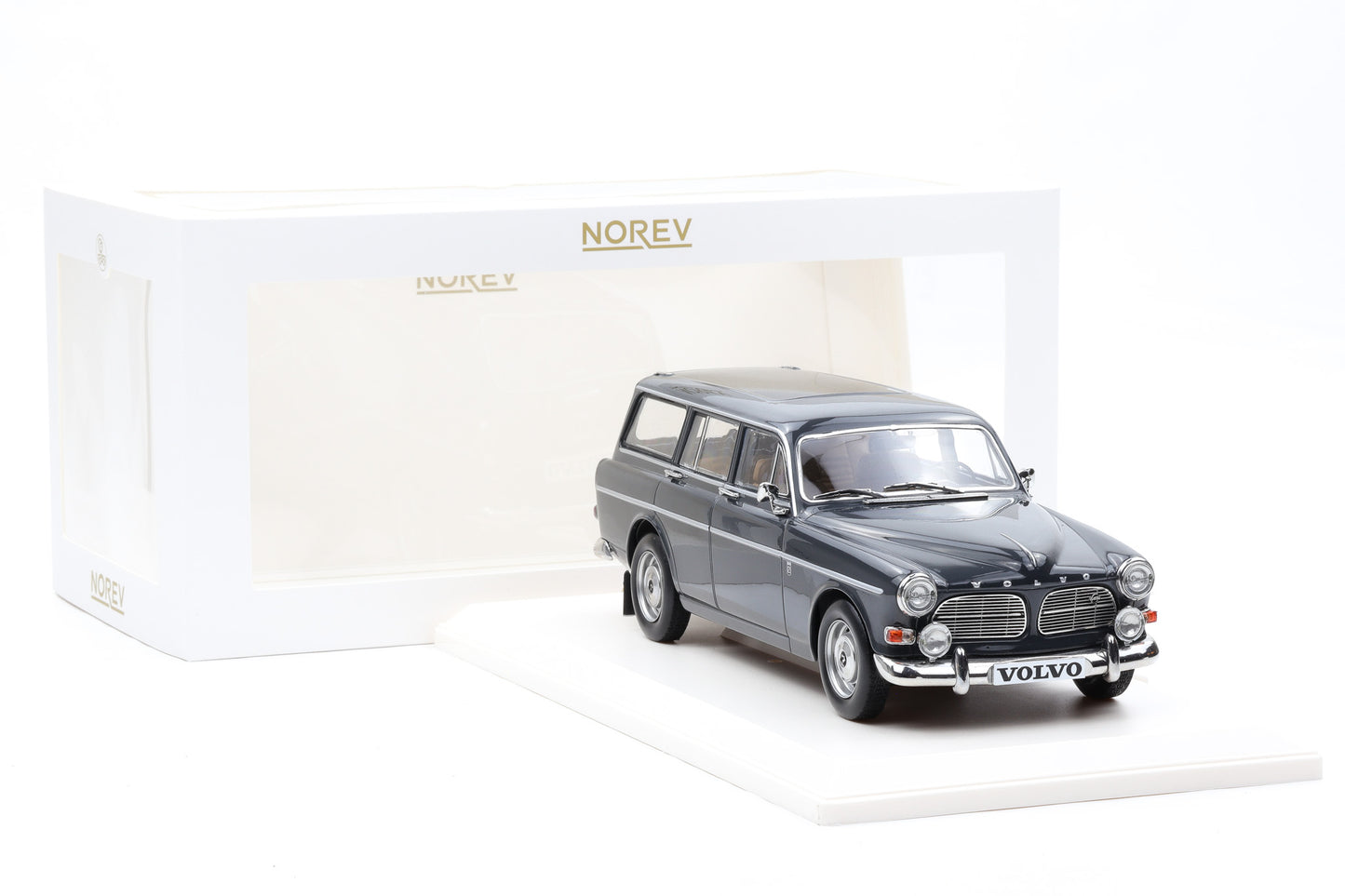 1:18 Norev Volvo Amazon Kombi Break 1968 Graphite grey + Vitrine 188751