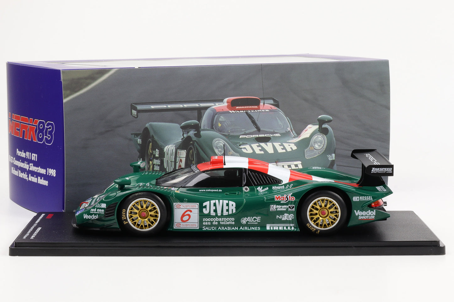 1:18 Porsche 911 GT1 #6 3rd FIA GT Championship Silverstone 1998 Bartels Hahne Werk83