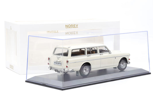 1:18 Norev Volvo Amazon Kombi Break 1968 pearl white + Vitrine 188750